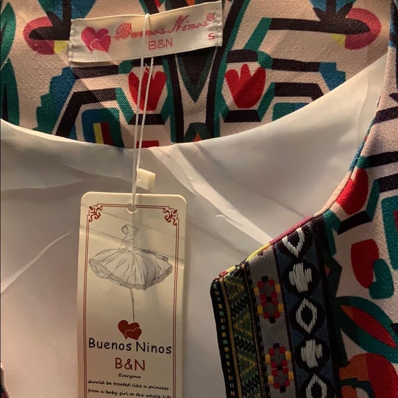 NWT 3/4 Sleeve Ethnic Print Flyaway Jacket - Picture 5 of 5